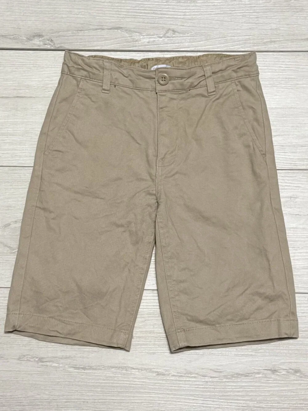 Old Navy Boys Khaki Shorts School Uniform Flat Front Chino 5 Pairs Size 10 Slim